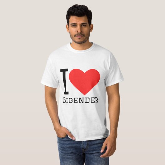 Ik hou van bigender t-shirt (Voorkant volledig)