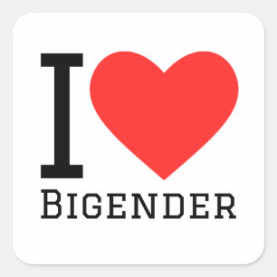 Ik hou van bigender vierkante sticker