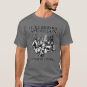 Ik hou van Bigfoot en gitaren en misschien 3 mense T-shirt (Voorkant)