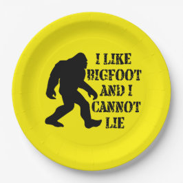 Ik hou van Bigfoot en ik kan niet liegen Papieren Bordje
