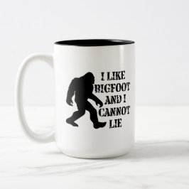 Ik hou van Bigfoot en ik kan niet liegen Tweekleurige Koffiemok