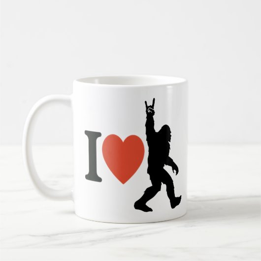Ik hou van Bigfoot Rock On Koffiemok (Links)