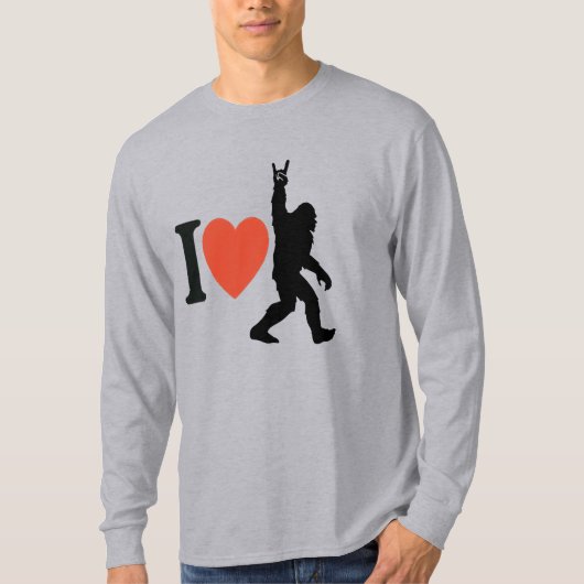 Ik Hou Van Bigfoot Rock On T-shirt (Voorkant)