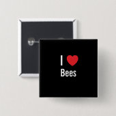 Ik hou van bijen vierkante button 5,1 cm (Voorkant /achterkant)