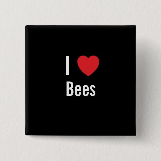 Ik hou van bijen vierkante button 5,1 cm (Voorkant)