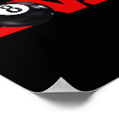 Ik hou van biljart 8 Ball Pool Player Carom Engels Poster (Hoek)