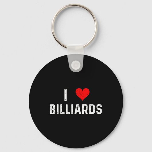 Ik hou van biljart - Hart - Distressed Pool Table Sleutelhanger (Voorkant)