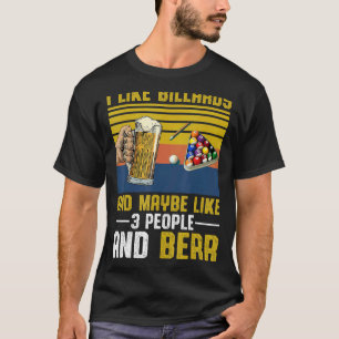 Ik hou van Billiards, misschien als 3 mensen en bi T-shirt