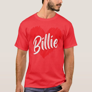 Ik hou van Billie Heart Persoonlijke naam Billie j T-shirt