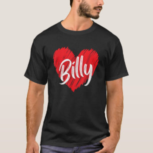 Ik hou van Billy Heart Persoonlijke naam Billy T-shirt