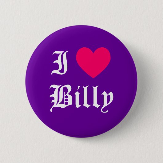 Ik hou van Billy Ronde Button 5,7 Cm (Voorkant)