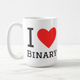 Ik hou van binair koffiemok