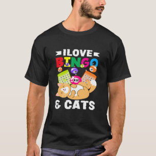 Ik hou van Bingo & Cats Bingo Speler Pret T-shirt