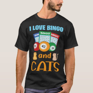 Ik hou van Bingo En Kat Harten Game Speler Gokken T-shirt