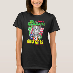 Ik hou van Bingo en Katten Gokken Huisdier Bingo T-shirt