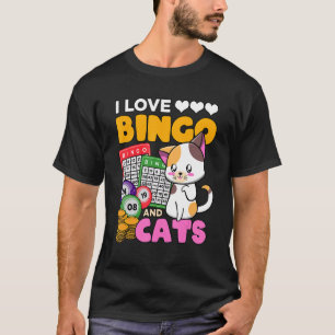 Ik hou van bingo en katten gokker Kitty T-shirt