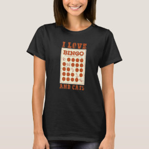 Ik hou van bingo en katten Mooie dier bingo 6 T-shirt
