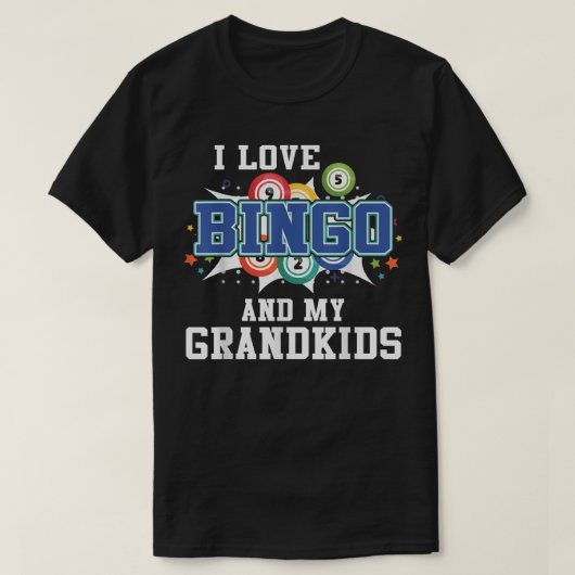 Ik hou van Bingo en mijn kleinkinderen Funny Bingo T-shirt (Design voorkant)