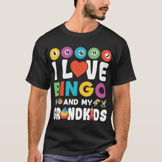 Ik hou van Bingo en mijn kleinkinderen, grappig Lu T-shirt (Voorkant)