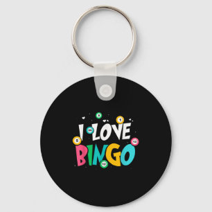 Ik hou van Bingo Game Lover Speler Humor Sleutelhanger