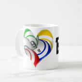 Ik hou van Bingo hart logo mok! Koffiemok (Voorkant links)