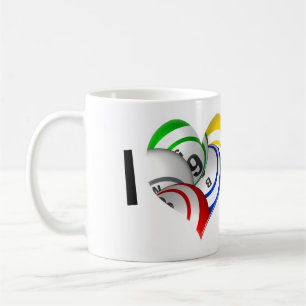 Ik hou van Bingo hart logo mok! Koffiemok