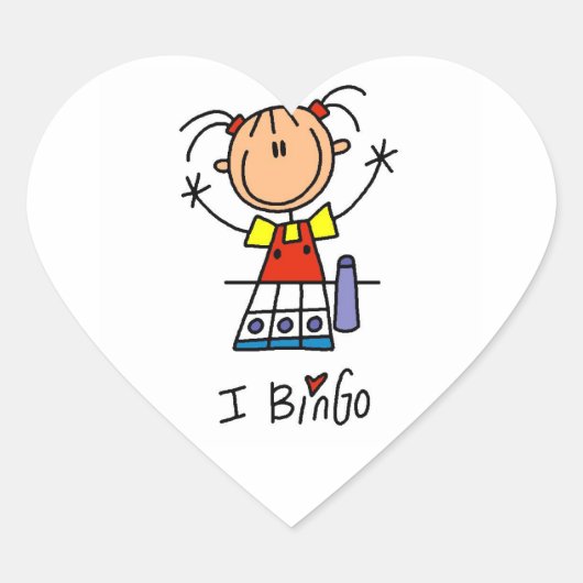 Ik hou van Bingo Hart Sticker (Voorkant)