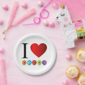 Ik hou van bingo papieren bordje (Feest)