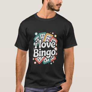 Ik hou van Bingo Plezierige Getallen Enthousiast T-shirt