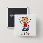 Ik hou van Bingo Vierkante Button 5,1 Cm (Voorkant /achterkant)