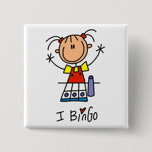 Ik hou van Bingo Vierkante Button 5,1 Cm (Voorkant)