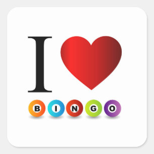 Ik hou van bingo vierkante sticker