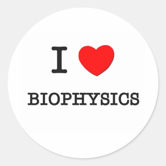 Ik hou van BIOFYSICA Ronde Sticker (Voorkant)