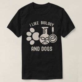 Ik hou van biologie en honden, biologiestudent t-shirt