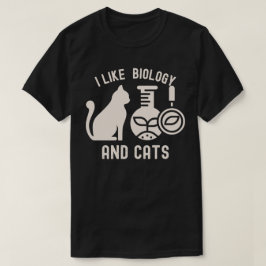 Ik hou van biologie en katten, hoofdvak biologie t-shirt