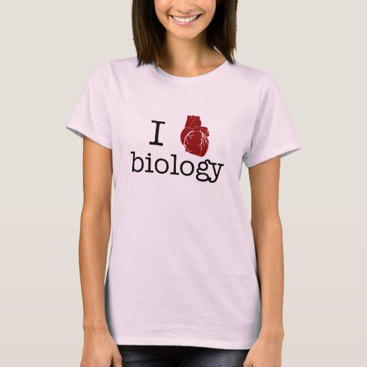 Ik hou van biologie - met een anatomisch hart! t-shirt (Voorkant)