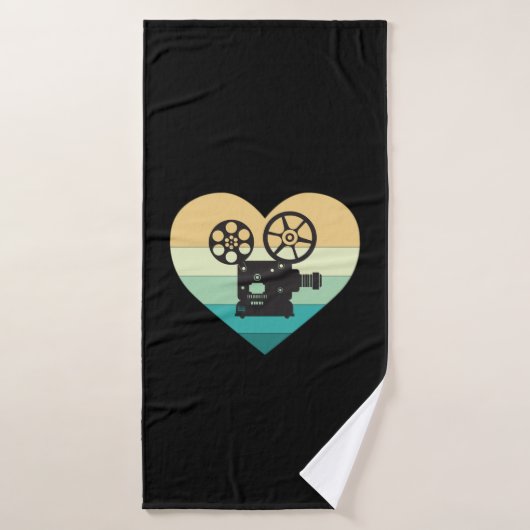 Ik Hou Van Bioscoop Retro Filmprojector Badhanddoek (Badhanddoek)