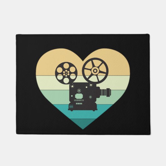 Ik Hou Van Bioscoop Retro Filmprojector Deurmat (Voorkant)