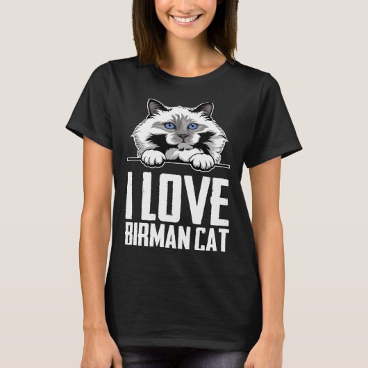 Ik hou van birmaanse kat t-shirt (Voorkant)