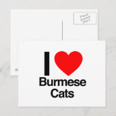 Ik hou van Birmese katten Briefkaart (Voorkant / Achterkant)