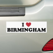 Ik hou van Birmingham Alabama Bumpersticker (Op auto)