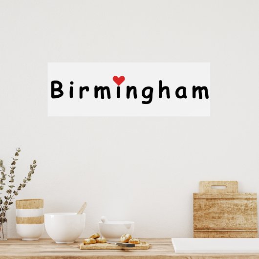 Ik hou van Birmingham Poster (Keuken)