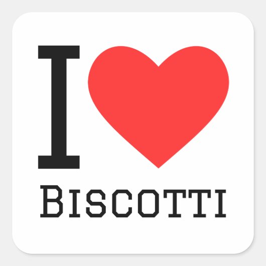 Ik hou van biscotti vierkante sticker (Voorkant)
