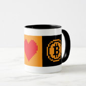 Ik hou van Bitcoin BTC 8-Bit Blok | Mok (Voorkant rechts)