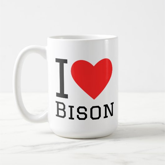 Ik hou van bizons koffiemok (Links)
