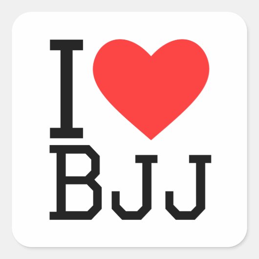 Ik hou van bjj vierkante sticker (Voorkant)