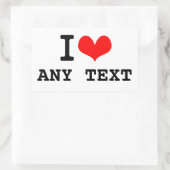 Ik hou van bla bla (5 ~ 8 letters) rechthoekige sticker (Tas)