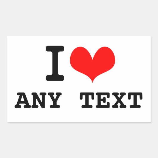 Ik hou van bla bla (5 ~ 8 letters) rechthoekige sticker (Voorkant)