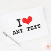 Ik hou van bla bla (5 ~ 8 letters) rechthoekige sticker (Envelop)