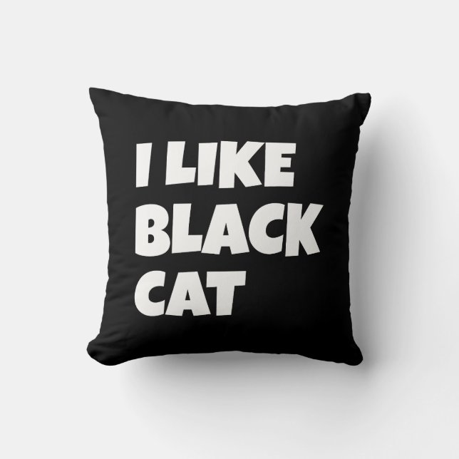 Ik hou van Black Cat Design Pillow Kussen (Voorkant)